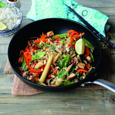 Wok De Légumes Au Tofu Et Haricots Mungo